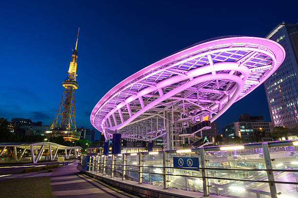 Japan cityscape at oasis21 and Nagoya Tower at night